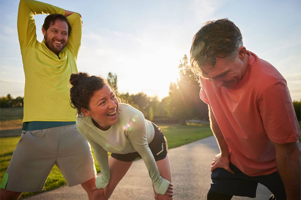An image of people resting after exercise